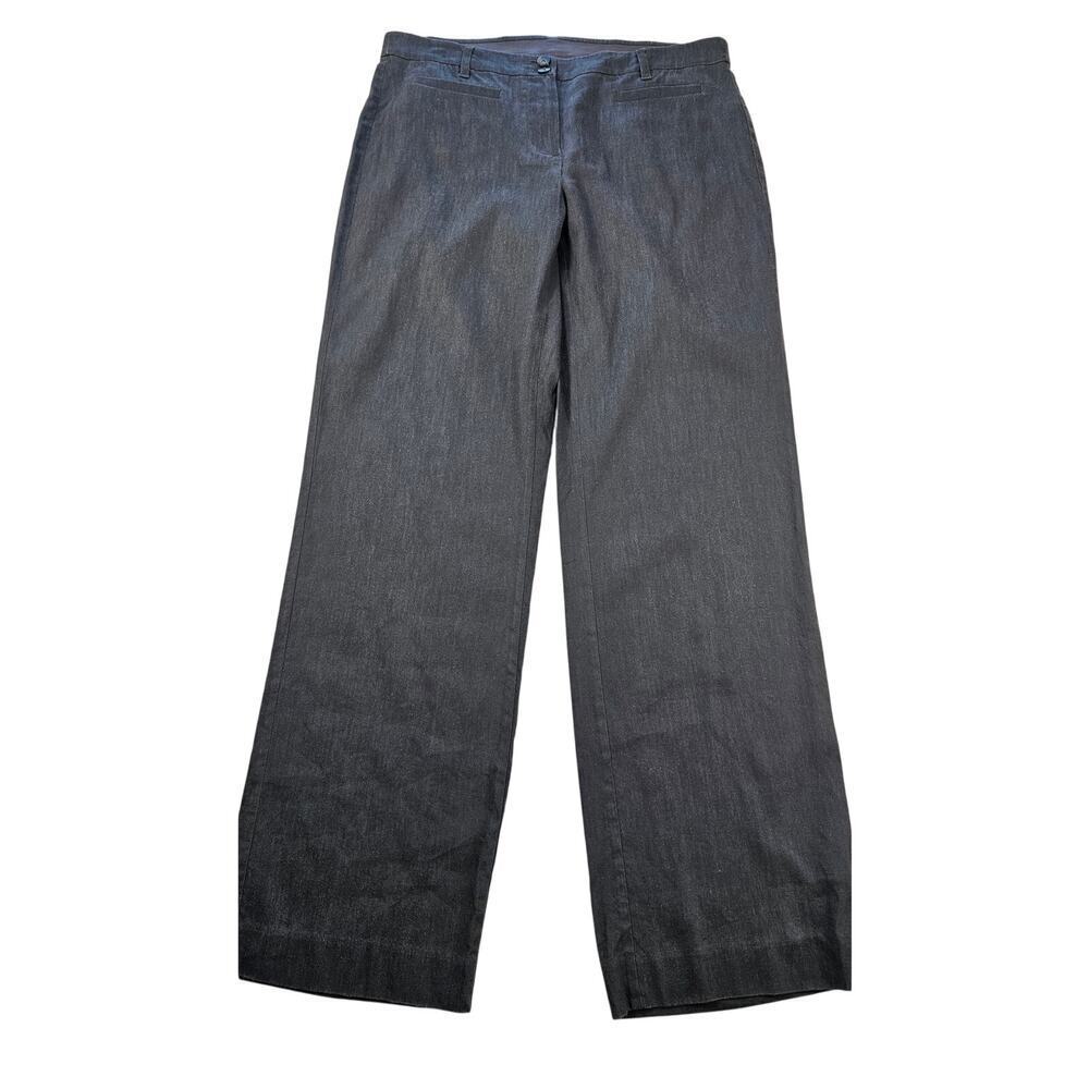 J. jill size 6 linen stretch grey straight leg career casual comfort pants M
